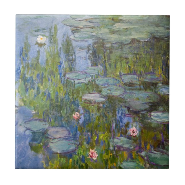 Claude Monet Water Lilies 1915 Impressionist Art Tile (Front)