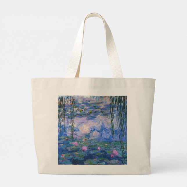 Claude Monet - Water Lilies, 1916 Large Tote Bag (Back)
