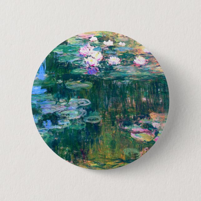 Claude Monet Water Lilies 1917 6 Cm Round Badge (Front)