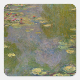 Claude Monet   Water Lilies, 1919 Square Sticker
