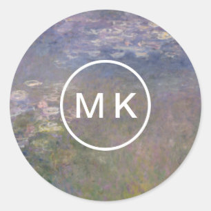 Claude Monet Water Lilies Agapanthus Classic Round Sticker