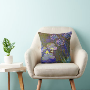 Claude Monet Water Lilies Agapanthus Cushion