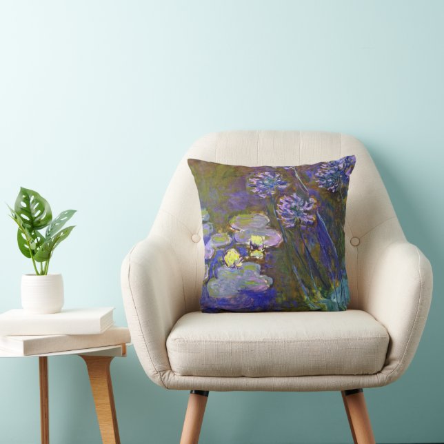 Claude Monet Water Lilies Agapanthus Cushion (Chair)