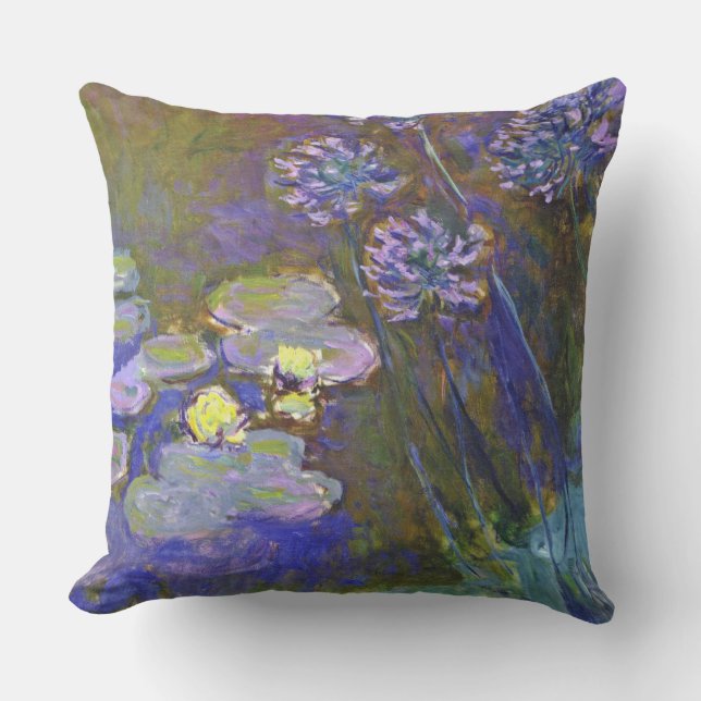 Claude Monet Water Lilies Agapanthus Cushion (Front)