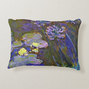 Claude Monet Water Lilies Agapanthus Decorative Cushion