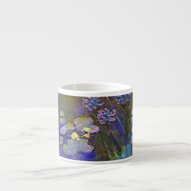 Claude Monet Water Lilies Agapanthus Espresso Cup (Front)