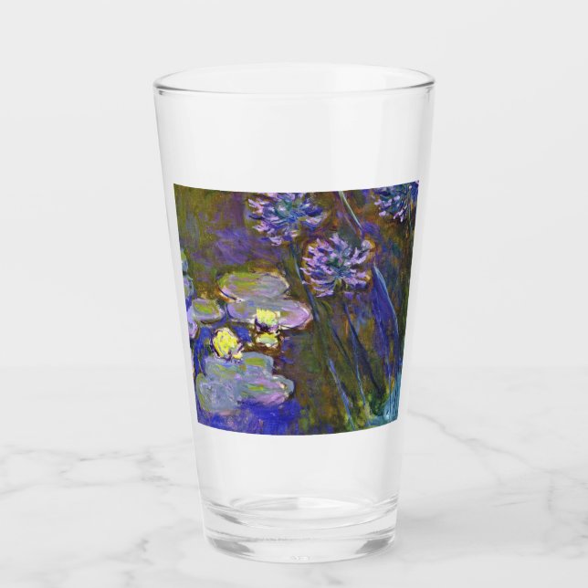 Claude Monet Water Lilies Agapanthus Glass (Front)