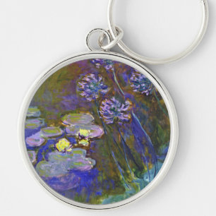 Claude Monet Water Lilies Agapanthus Key Ring