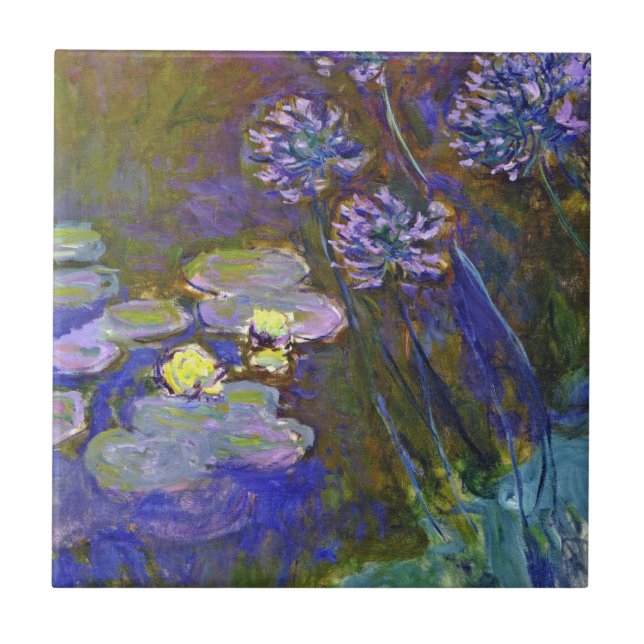 Claude Monet Water Lilies Agapanthus Tile (Front)