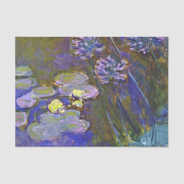 Claude Monet Water Lilies Agapanthus Tissue Paper (Front)