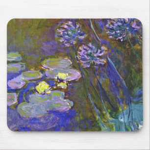 Claude Monet Water Lilies Agapanthus Vintage Art Mouse Mat