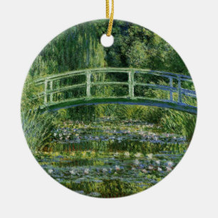 Claude Monet Water Lilies and Japanese Bridge Ceramic Tree Decoration