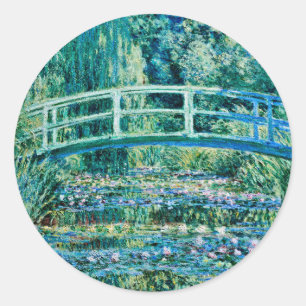 Claude Monet - Water Lilies And Japanese Bridge Classic Round Sticker