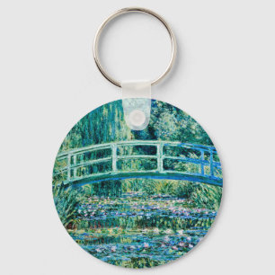 Claude Monet - Water Lilies And Japanese Bridge Key Ring