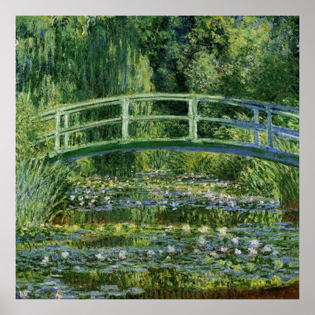 Claude Monet Water Lilies and Japanese Bridge Poster (Front)