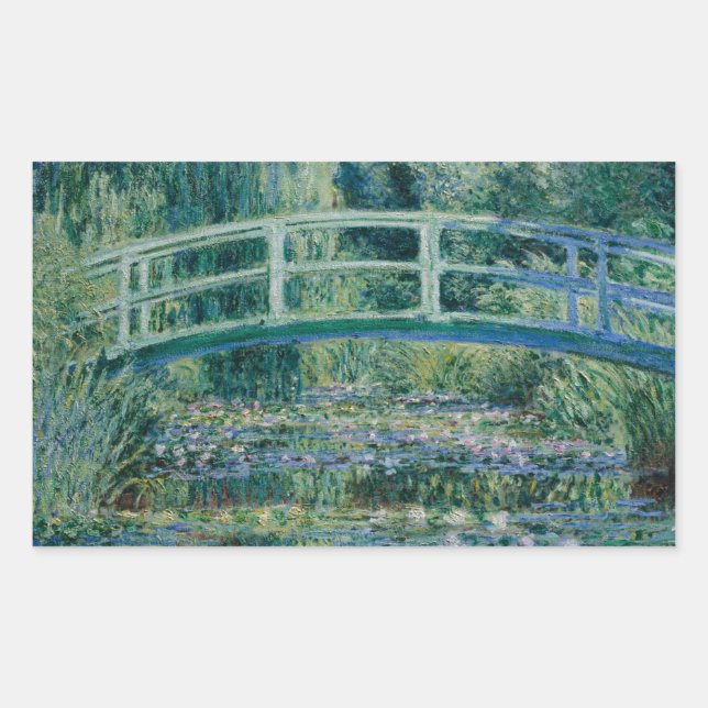 Claude Monet - Water Lilies and Japanese Bridge Rectangular Sticker (Front)