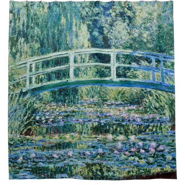Claude Monet - Water Lilies And Japanese Bridge Shower Curtain (Front)