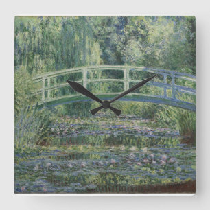 Claude Monet - Water Lilies And Japanese Bridge Square Wall Clock
