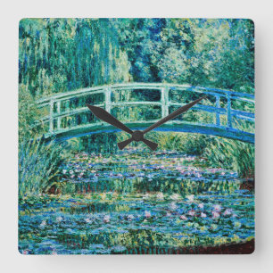 Claude Monet - Water Lilies And Japanese Bridge Square Wall Clock