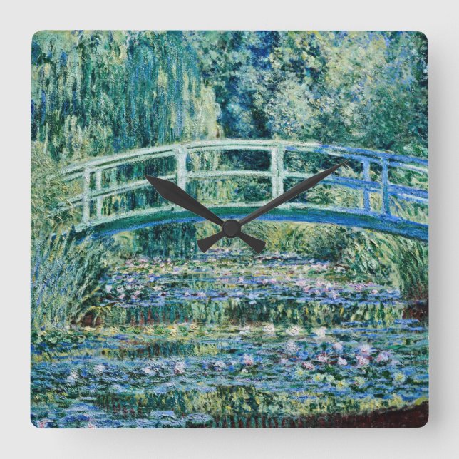 Claude Monet - Water Lilies And Japanese Bridge Square Wall Clock (Front)