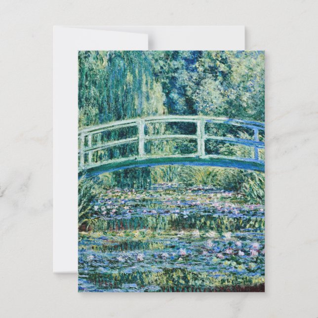 Claude Monet - Water Lilies And Japanese Bridge Thank You Card (Front)