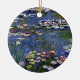 Claude Monet Water Lilies Ceramic Tree Decoration