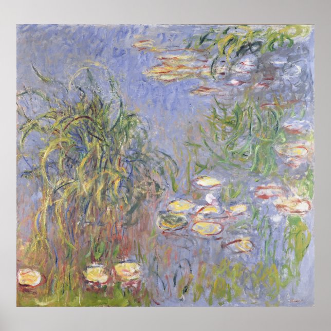 Claude Monet | Water-Lilies, Cluster of Grass Poster (Front)