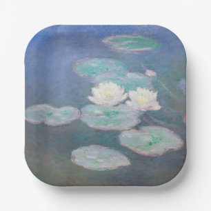 Claude Monet - Water Lilies, Evening Effect Paper Plate