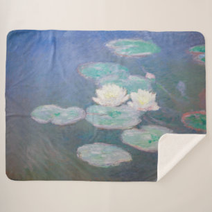 Claude Monet - Water Lilies, Evening Effect Sherpa Blanket