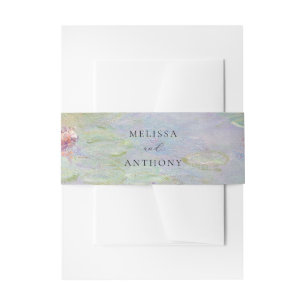 Claude Monet Water Lilies Fine Art Wedding Invitation Belly Band