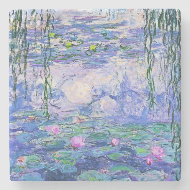 Claude Monet Water Lilies French Impressionist Art Stone Coaster (Front)