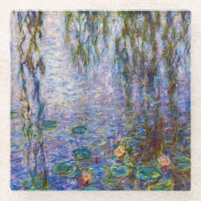Claude Monet - Water Lilies Glass Coaster (Front)