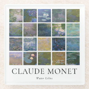 Claude Monet Water Lilies Glass Coaster