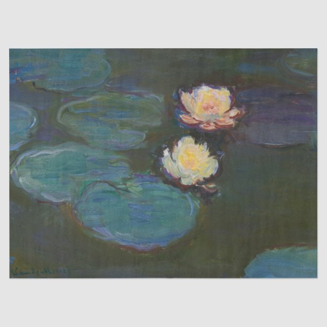 Claude Monet Water Lilies Impressionist Oil Art Tissue Paper (Front)