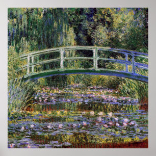 Claude Monet,water lilies,japanese bridge,garden, Poster