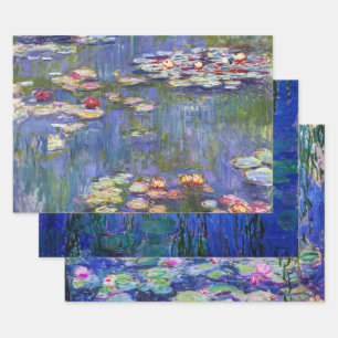 Claude Monet Water Lilies Masterpieces Selection Wrapping Paper Sheet