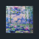 Claude Monet - Water Lilies / Nympheas 1919 15 Cm Square Badge<br><div class="desc">Water Lilies / Nympheas (W.1852) - Claude Monet,  Oil on Canvas,  1916-1919</div>