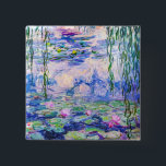 Claude Monet - Water Lilies / Nympheas 1919 15 Cm Square Badge<br><div class="desc">Water Lilies / Nympheas (W.1852) - Claude Monet,  Oil on Canvas,  1916-1919</div>
