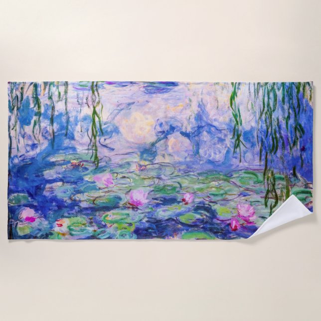 Claude Monet - Water Lilies / Nympheas 1919 Beach Towel (Front)