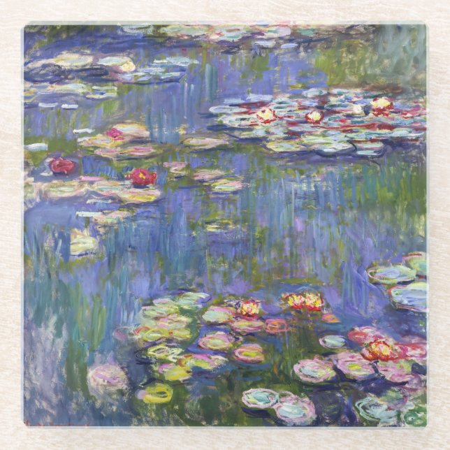 Claude Monet - Water Lilies / Nympheas Glass Coaster (Front)