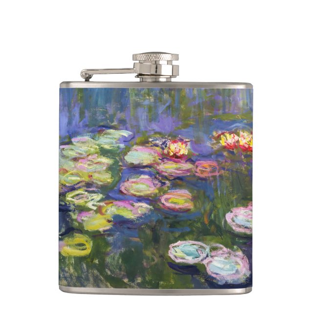 Claude Monet - Water Lilies / Nympheas Hip Flask (Front)