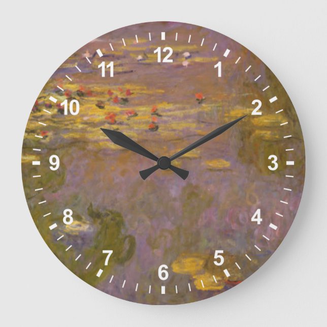 Claude Monet | Water Lilies Nympheas Large Clock (Front)