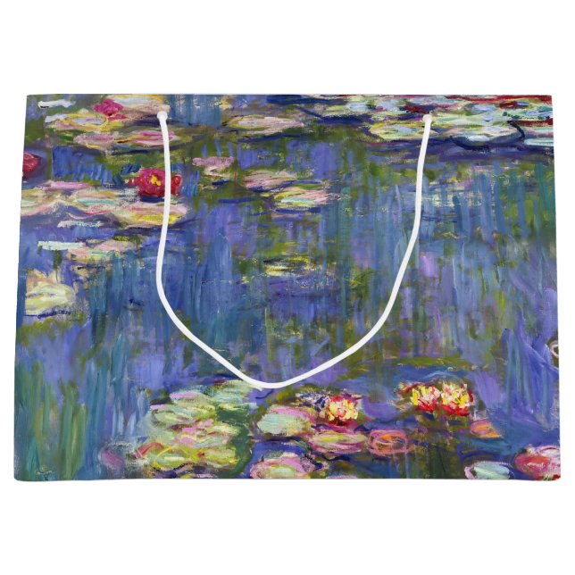 Claude Monet - Water Lilies / Nympheas Large Gift Bag (Front)