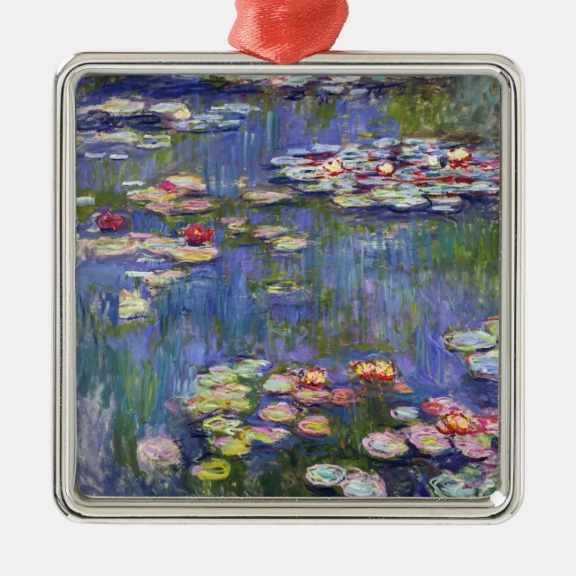 Claude Monet - Water Lilies / Nympheas Metal Tree Decoration (Front)
