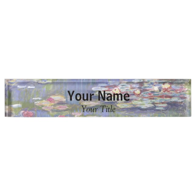 Claude Monet - Water Lilies / Nympheas Nameplate (Front)