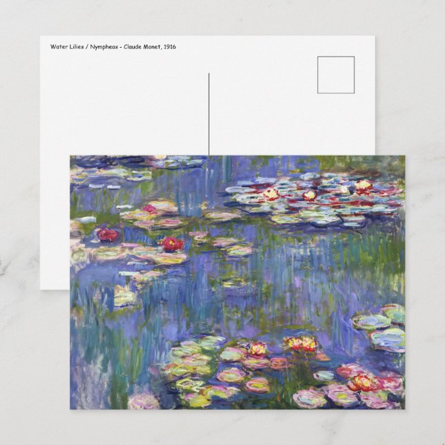 Claude Monet - Water Lilies / Nympheas Postcard (Front/Back)