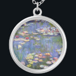 Claude Monet - Water Lilies / Nympheas Silver Plated Necklace<br><div class="desc">Water Lilies / Nympheas - Claude Monet,  1916</div>