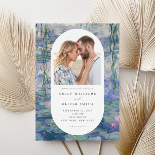 Claude Monet Water Lilies Photo Wedding Invitation