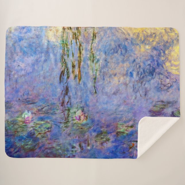 Claude Monet - Water Lilies Sherpa Blanket (Front (Horizontal))