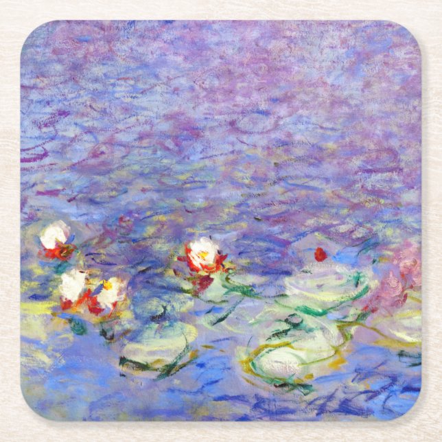 Claude Monet - Water Lilies Square Paper Coaster (Front)